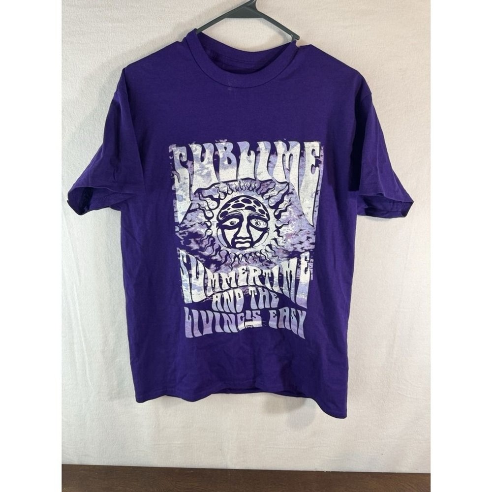 Sublime Summertime And The Living's Easy Graphic T-shirt Men Medium Purple Music